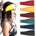 thumbnail image 1 of 6PCS Solid Color Headbands Elastic Unisex Sports Head Wrap Workout Sweatbands, 1 of 10