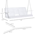 thumbnail image 3 of Outdoor 3-Seat Porch Swing with Folding Table, Cup Holders, and Chains in White Finish, 3 of 6