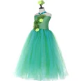 thumbnail image 5 of Vestido de tutú de hada de jardín verde con flores, hojas, hadas, temática de jungla, vestido de desfile para niñas, vestido de fiesta de cumpleaños, disfraz de Halloween, 5 of 5