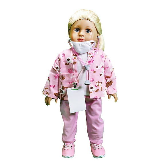 Pink Veterinary Scrubs Complete Set Made to fit an 18in Doll