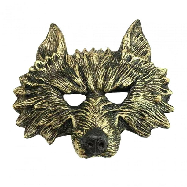 Accesorios decorativos de lobo de PU para Halloween, hombres lobo, terror, lobos para disfraces. Dorado