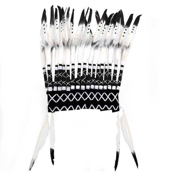 Sombro Negro TOCADO DE NICUNO AMERICANO Sombero de Plumas Indias para Fiestas de Accesorios de Fotografía Infantil