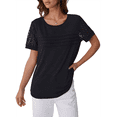 thumbnail image 2 of Women'S Scoop Neck Knit Hollow Out Tunic Tops Black S, 2 of 7