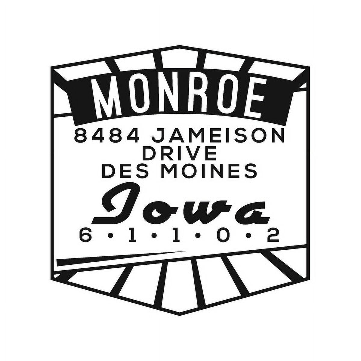 Personalized Square Self Inking Rubber Stamp - The Monroe