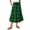 Green, variant on Ladies' Casual Plaid Print Elastic Waist Drawstring Midi Skirt Army Green L