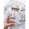 thumbnail image 2 of 400ml Square Colored Glass Mug With Handle And Cover High Capacity Cold Drink Cup With Straw, Creative Ice Cream Cup, 2 of 5