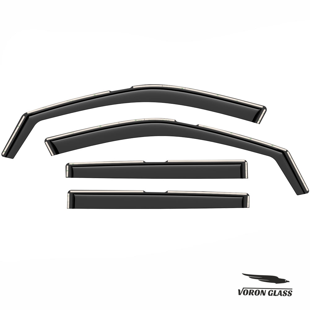 Voron Glass In-Channel Extra Durable Rain Guards for Jeep Compass 2017-2026, Window Deflectors, Vent Window Visors, 4 Pieces - 200669