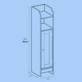 thumbnail image 5 of LEDREM Small Corner Storage Cabinet, 7.1 Inch Narrow Floor Organizer with Door & Adjustable Shelves, for Bathroom Living Room Small Spaces, Dove Gray, 5 of 5