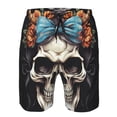 thumbnail image 3 of Pofeuu Bow Flower Skull Prin Men's Swim Trunks Quick Dry Bathing Suit Swimming Board Shorts Mesh Lining Beach Swimwear-X-Large, 3 of 6