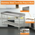 thumbnail image 3 of Garvee Stainless Steel Table 48"x24" with Backsplash for Prep & Work, Work Table with Adjustable Undershelf for Kitchen Restaurant, 3 of 7