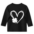 thumbnail image 5 of 3/4 Sleeve T Shirts for Girls Graphic Starry Sky Print Crew Neck Casual Tops Loose Fit Fall Spring Summer Tees (11 Years, Black-Heart), 5 of 5