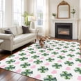 thumbnail image 3 of Area Rug 72×108in, St. Patrick's Day Green Shamrock Floor Carpet Living Room Rug, Pink Love Heart Seamless Non-Slip Welcome Mat Indoor Rugs for Bedroom Dining Room, 3 of 9