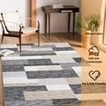 thumbnail image 1 of Modern Area Rug 4 x 6 Geometric Patchwork Throw Rug with Non-Slip Backing, Washable Low Pile Accent Carpet, Foldable Contemporary Floor Cover for Bedroom, Living Room, Gray Camel, 1 of 8