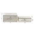 thumbnail image 4 of DecMode Gray Leather Handmade Cowhide Storage Decorative Box with Leather Loop Closure and Stitching Detail, Set of 2 10", 11"W, 4 of 14