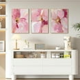 thumbnail image 4 of Abstract Floral Wall Art Pink Flower Canvas Pictures Modern Wall Decor Blush Pastel Pink Prints Peony Painting Minimalist Poster Botanical Artwork for Bedroom Living Room set of 3, 4 of 6