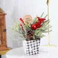 thumbnail image 5 of Christmas Tree Artificial Mini Tabletop Christmas Tree Decor for Desk Bedroom Office Home Small Christmas Decorations with Red Christmas Ball Santa Figure Pine Cones for Holiday, 5 of 6