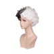 thumbnail image 5 of leyfeng Peluca blanca y negra, pelucas sintéticas onduladas cortas, pelo rizado para mujer, para espectáculo de magia de Halloween, 5 of 7