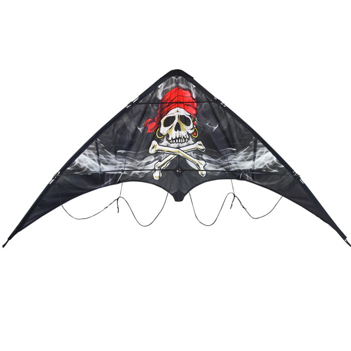 SkyTails 54" SKULL & BONES Delta XT Nylon Kite 54 Inch Wide with Line & Handle 