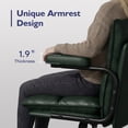 thumbnail image 2 of Genpo Green Office Chair, Mid Century Modern Desk Chairs with Arms, Thickend Back and Seat, Adjustable Height, Wheels, Vintage Leather Computer Chair for Home, Office, 2 of 9