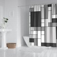 thumbnail image 3 of Ensemble de Rideaux de Douche avec Encliquetage, Forme Carrée Ronde Mi-Siècle (5) Rideaux de Douche Imperméables, Doublure de Douche Décorative en Polyester, Rideaux de Salle de Bain, 72x72 Pouces, 3 of 4