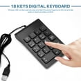 thumbnail image 4 of Mini Clavier Numérique Filaire USB 18 Touches Clavier Numérique pour Comptabilité Dire Ordinateur Portable Windows Android Notebook Tablettes PC (Noir), 4 of 4
