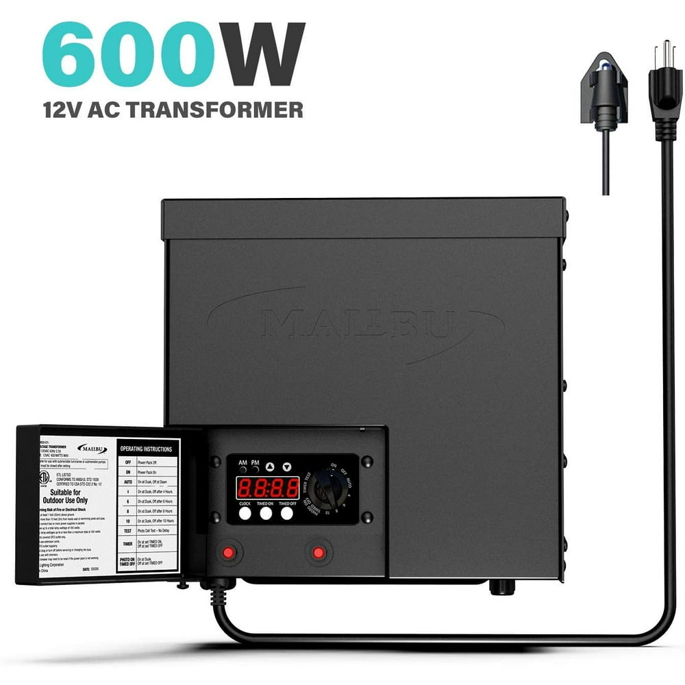 Malibu 600 Watt Transformer for Low Voltage Landscape Lighting Outdoor Garden 12V AC Walmart