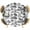 White, variant on Elephant Round Tablecloth 45-54 Inch Round Fitted Table Cloth with Elastic Edge, Black White Tropical Forest Trees Animals Waterproof Table Cover Protector for Outdoor Picnic Party Dining