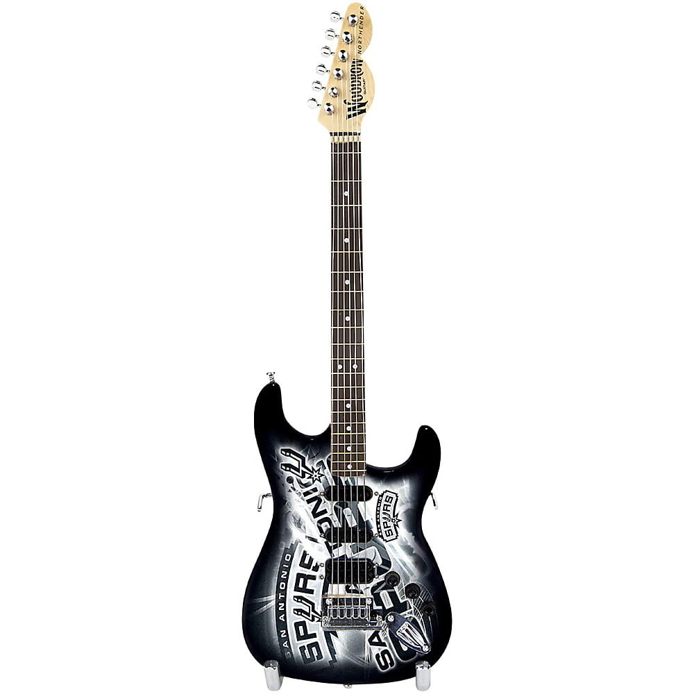 Woodrow Guitars NBA 10 Inch Mini Guitar Collectible San Antonio Spurs