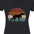 thumbnail image 4 of Inktastic Hunting Dog Retro Sunset Women's V-Neck T-Shirt, 4 of 5