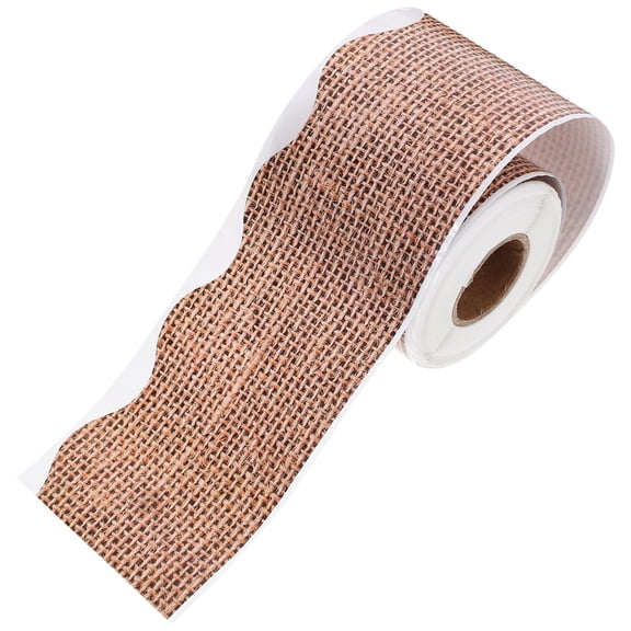 CRILSTYLEO Scalloped Border Trim Light Brown Copper Plate Stickers 1 Roll