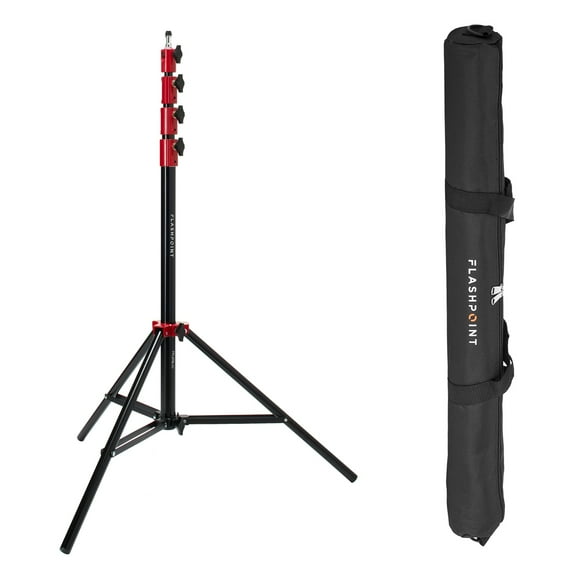 Flashpoint Pro Heavy-Duty Air-Cushioned Light Stand (Red, 9.5')