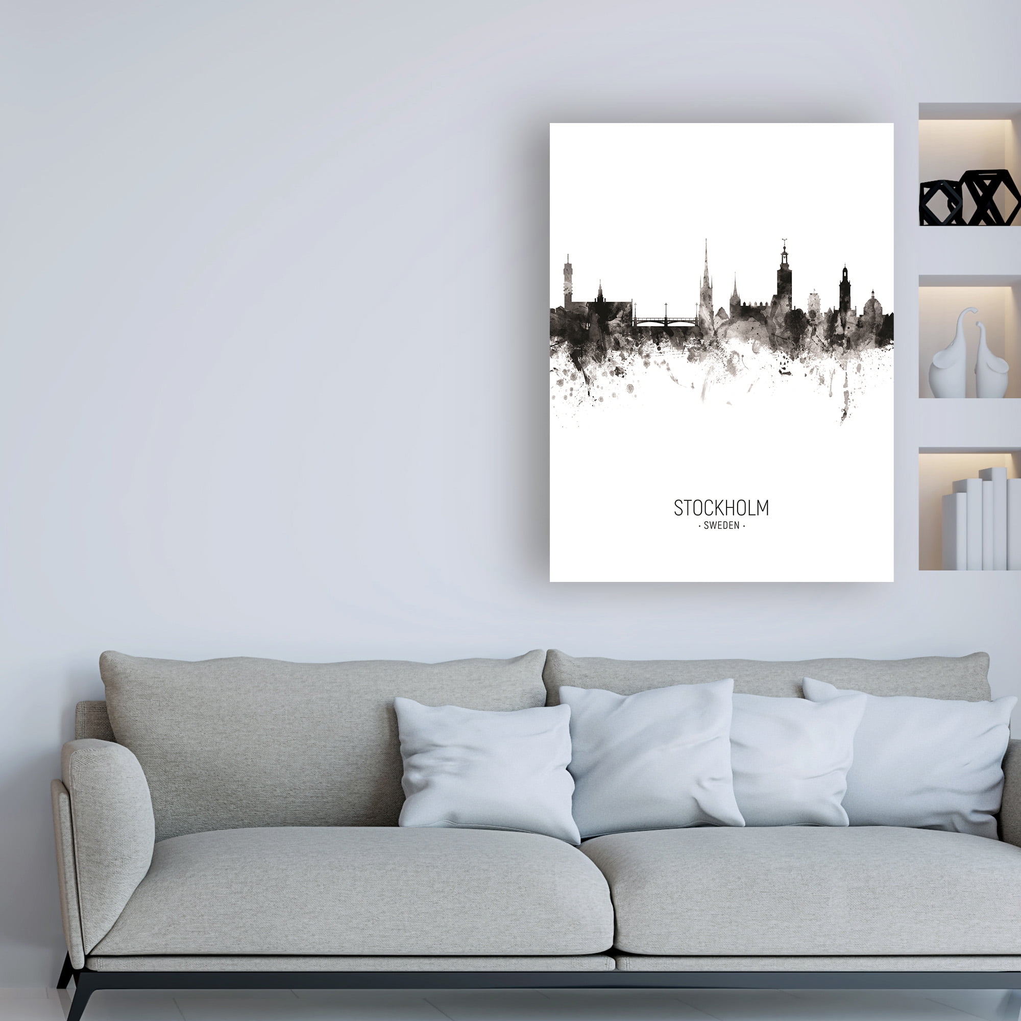 Trademark Fine Art 'Stockholm Sweden Skyline Portrait II' Canvas Art by Michael Tompsett