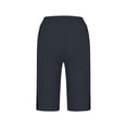 thumbnail image 4 of Women's Casual Bermuda Knee Length Pants Elastic Waist Loose Straight Leg Capri Pants with Pockets, 4 of 7