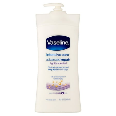 Clean Scented Body Lotion - Vaseline Body Lotion Advanced Repair Lightly Scented 20.3 oz