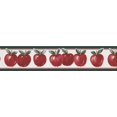 thumbnail image 2 of Pommes Rouges Pin Garniture Verte Blanc Papier Peint Bord Design Rétro, Rouleau 15' x 5", 2 of 3