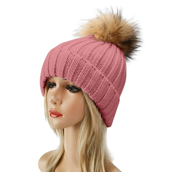 Pyhlmscde Women's Winter Knitted Warm And Comfortable Ski Adjustable Bowler Hat, Winter Hats for Women, Beanie for Women, Women Hats