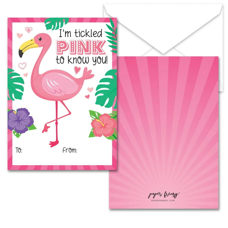 paper-frenzy-flamingo-themed-valentines-25-pack-with-envelopes-walmart-com