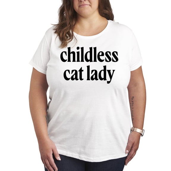 Instant Message - Childless Cat Lady Short Sleeve Graphic T-Shirt