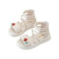 thumbnail image 2 of Piuwrlz Versatile Gladiator Sandals Sandals for Little Girls Peep Toe Shoes Zip-Up Gladiator Sandals Beige Size 11 Years, 2 of 9