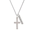 thumbnail image 2 of Delight Jewelry Stainless Steel Jeremiah 31:3 - Everlasting Love Engraved Cross - Silvertone Always My Mother Bar Charm Necklace, 23", 2 of 4