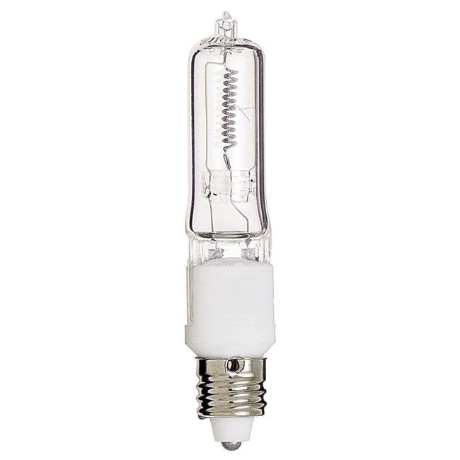 Satco S3108 - 150 watt; Halogen; T4 1/2; Clear; 2000 Average rated Hours; 2700 Lumens; Mini Cand base; 120 volts