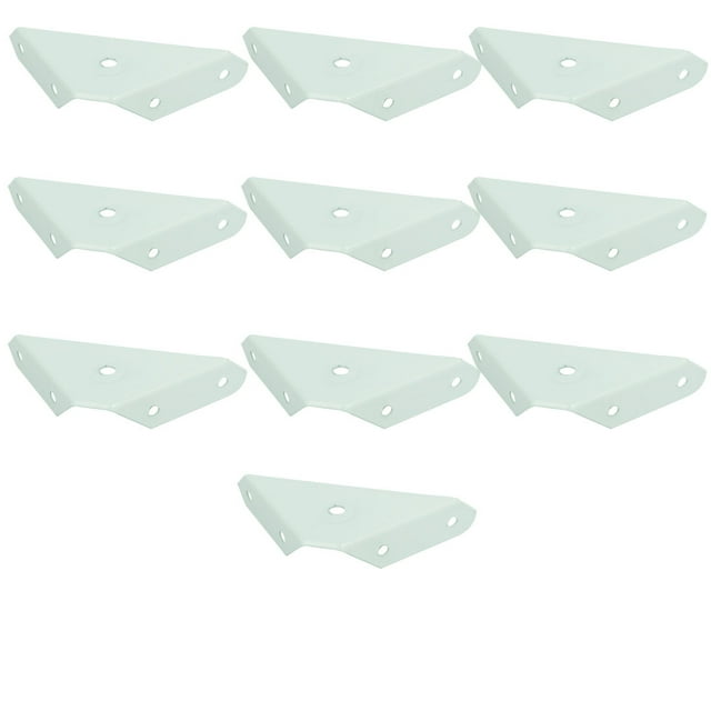 Unique Bargains Metal Triangular Flange Corner Brace Angle Bracket White 99mmx60mmx18mm 10pcs