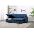 thumbnail image 5 of Navy Blue Elise 2-Piece Sleeper Sofa Bed Upholstered Couch with Reversible Storage Chaise, 5 of 5