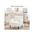 thumbnail image 4 of Moderno corduroy accent chair - comfy reading single sofa con arms para dormitorio, waiting room o oficina study (blanca), 4 of 7