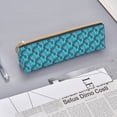 thumbnail image 5 of Goofa Seahorse Pattern Pencil Case Portable Stylish Triangle Pencil Pouch with Zipper Leather Cosmetic Pouch Bag Makeup Cosmetic Pencil Pouch, 5 of 9
