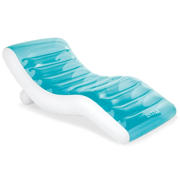 Intex: Splash Lounge - (56874EP) Teal & White Water & Pool Float, Inflatable, Built-In Cupholders, Heavy Duty Handles, Back Rest, Stylish & Comfortable Design