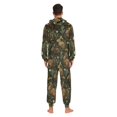 thumbnail image 4 of FORMRS Onesies Pajama for Adults Unisex Hoodie Winter Jumpsuit One Piece Sleepwear, Sizes S-2XL, Brown Floral Rabbits Pattern, 4 of 7