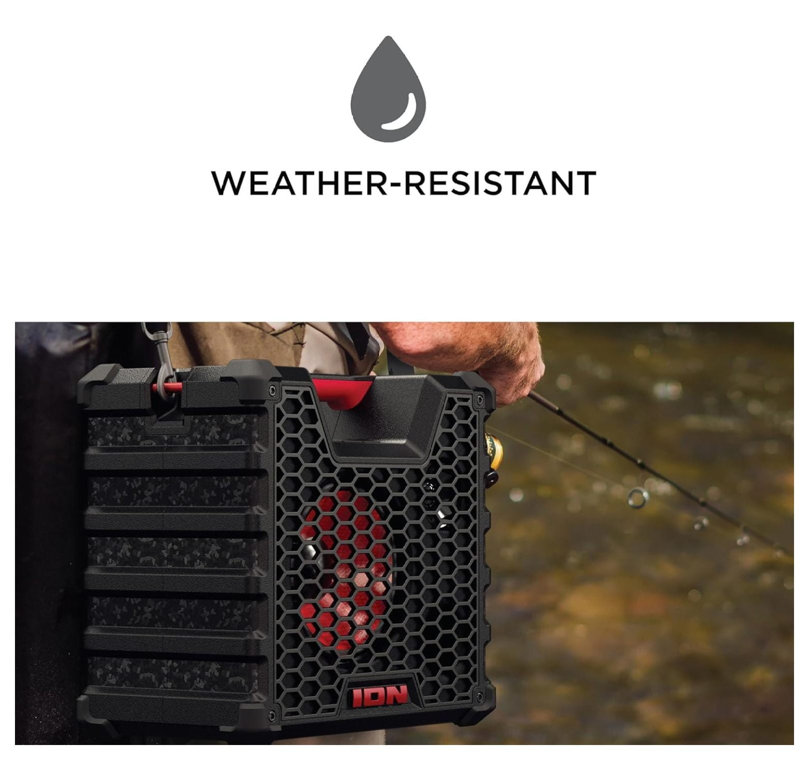 Audio Tailgater Tough - Rugged Portable All-Weather Wireless Bluetooth Speaker, IPX5 Water-Resistant, Outdoor Weather-Resistant Speaker, 65W