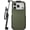 Green, variant on Nakedcelllphone Woven Combo for iPhone 17 Pro Case - Compatible with MagSafe - with Rotating Belt Clip Holster Holder - Black