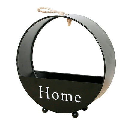 

CSCHome House Hanging Baskets Wall Decorations for Home Garden Weddings Iron Flower Baskets(Black)